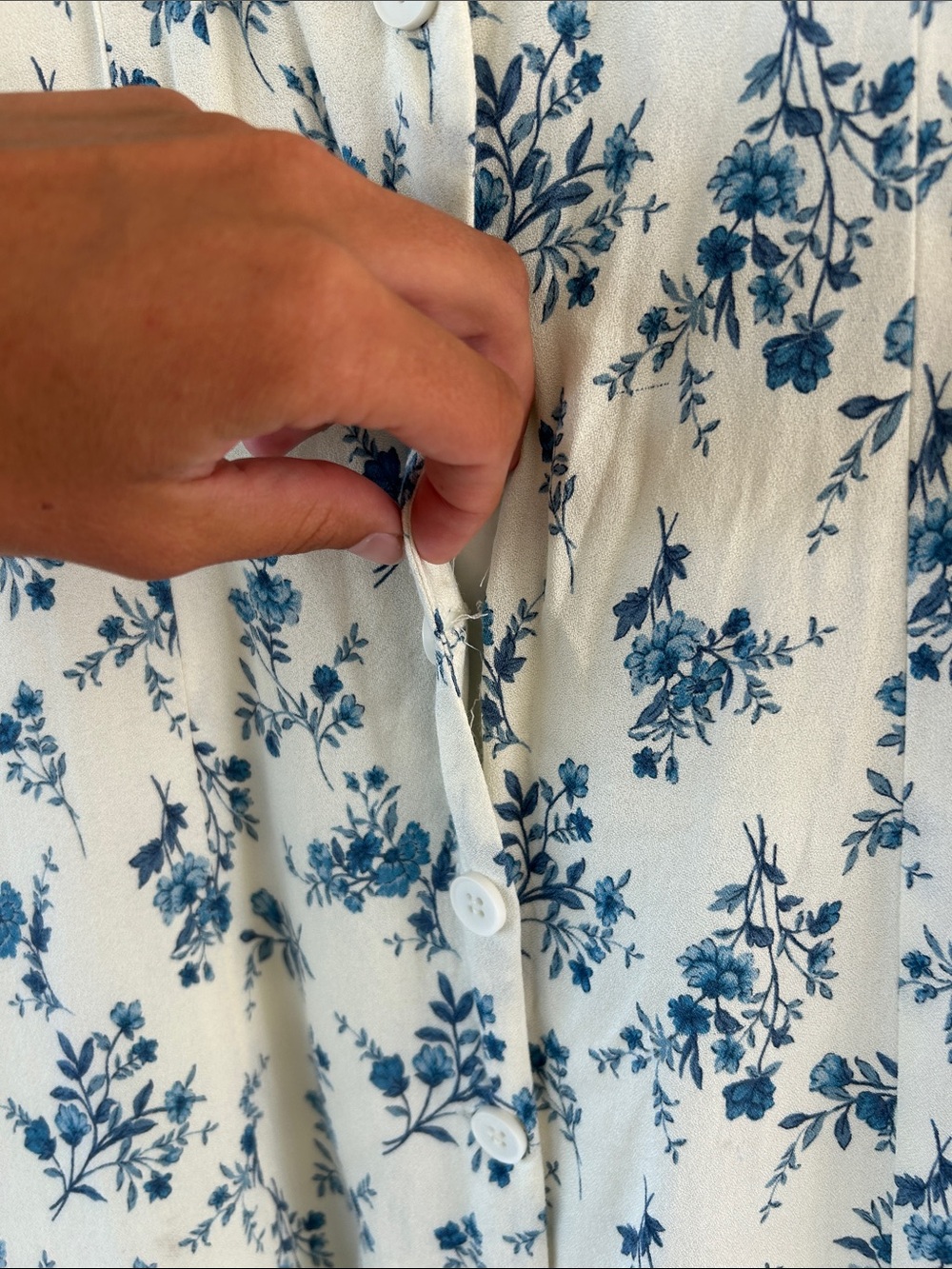 Blu Pepper White Maxi Dress with Blue Floral Print - Picture 3 of 4